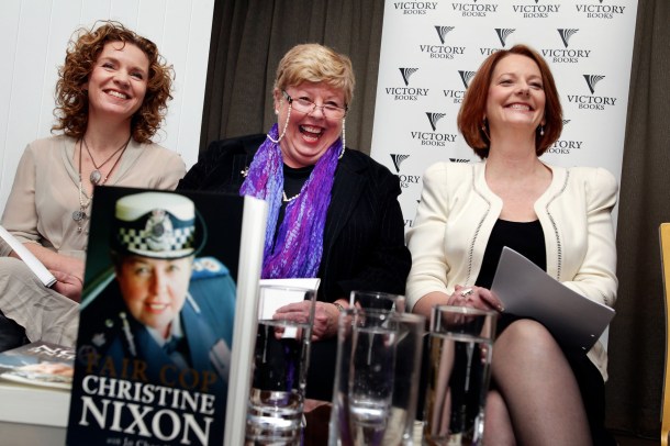 Jo Chandler, Christine Nixon and Prime Minister Julia Gillard